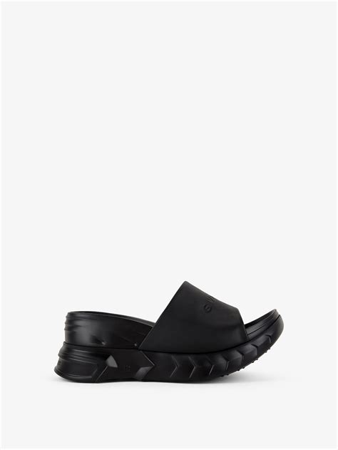 givenchy black fur slides ebay|Givenchy marshmallow slide wedge sandals.